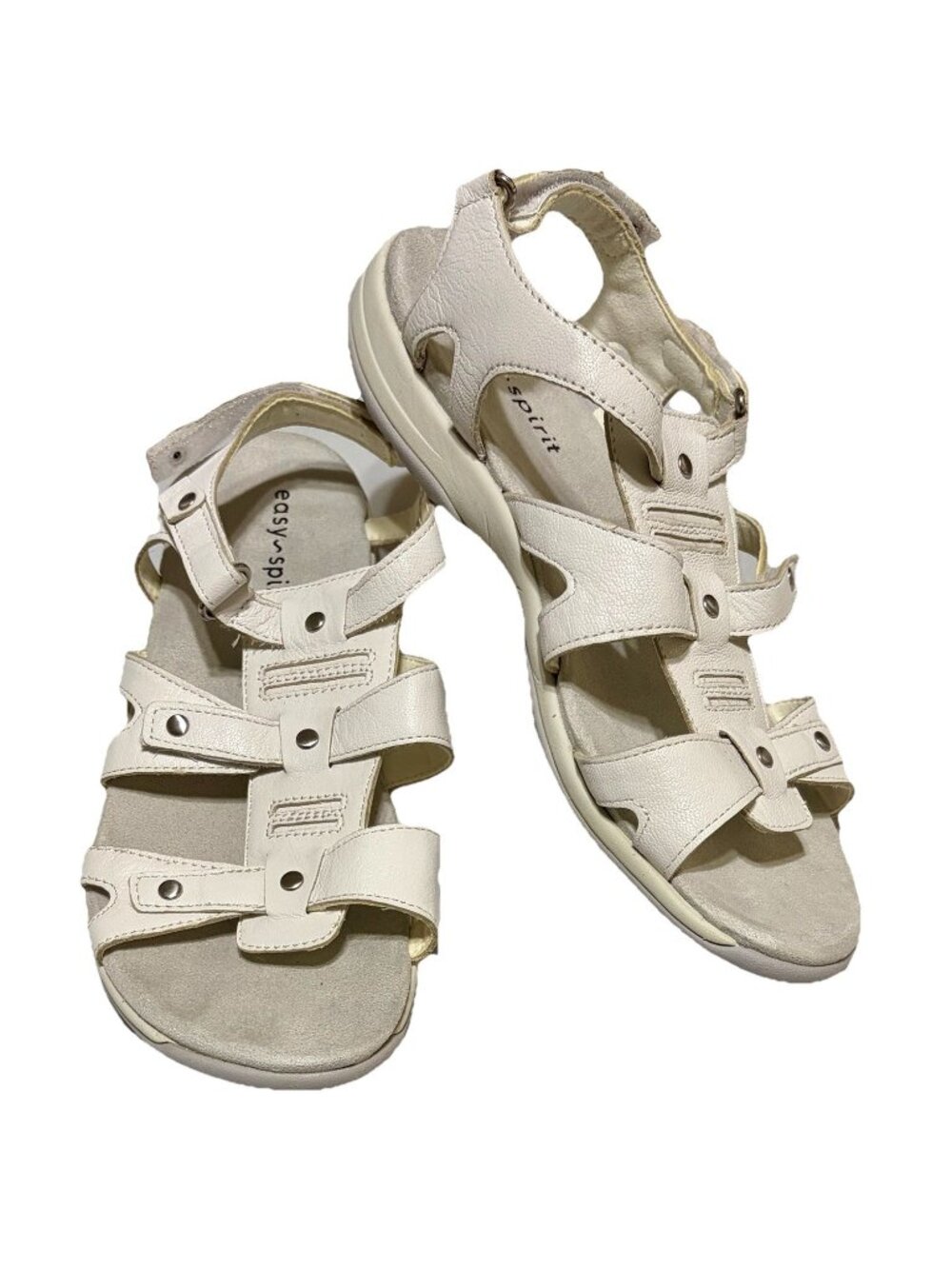 Easy Spirit Sesailors White Leather Sandals Women's Size 9.5